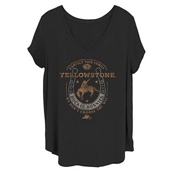 Juniors' Plus Yellowstone We Don't Choose the Way V-Neck Graphic Tee