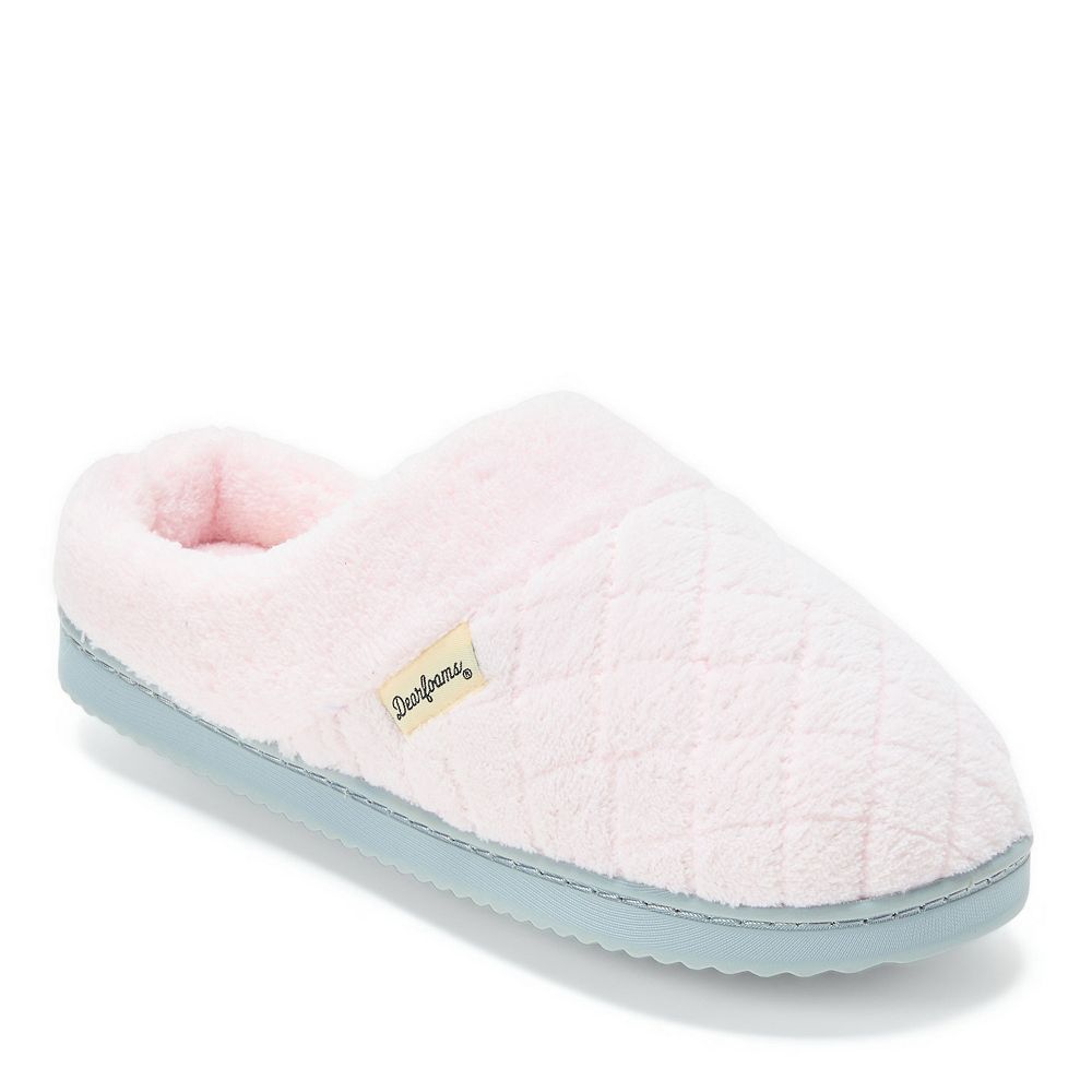 Dearfoams Women's Fluffy Terry Clog Slippers - Machine Washable Comfort