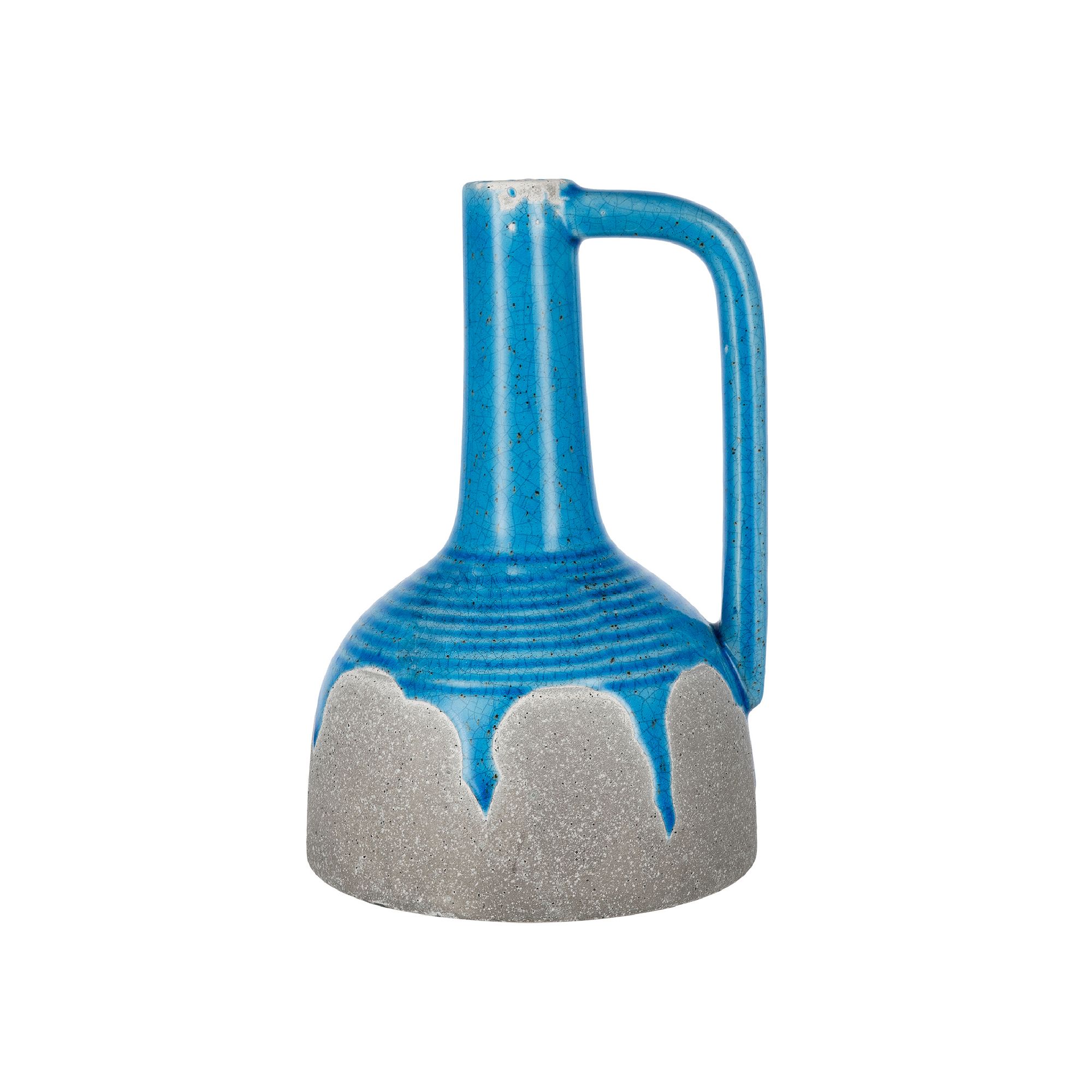 A&B Home Ceramic Flower Vessel Table Decor, Blue