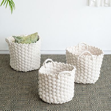 A&B Home Woven Rope Baskets 3-piece Set