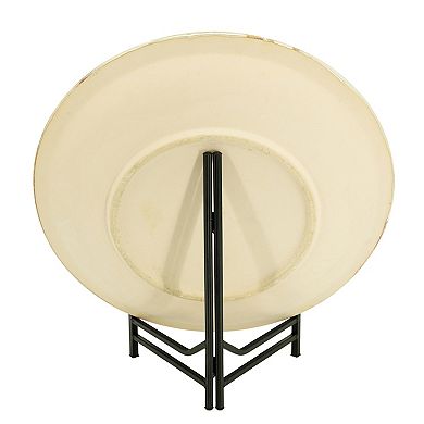 A&B Home Remy Reactive Glaze Ceramic Charger Plate & Stand Table Decor