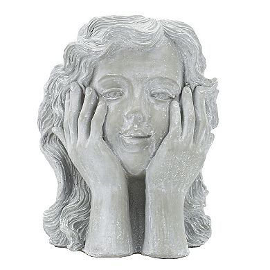 A&B Home Girl Statue Planter Table Decor