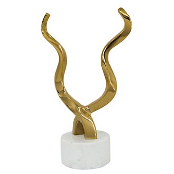 A&B Home Aluminum Horn Sculpture Floor Decor