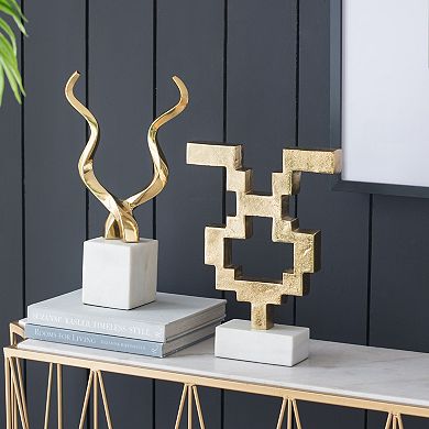 A&B Home Aluminum Horn Sculpture Floor Decor