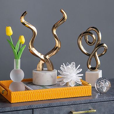 A&B Home Aluminum Horn Sculpture Floor Decor