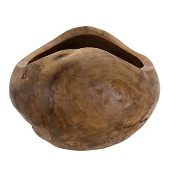 A&B Home Teak Deep Bowl Table Decor