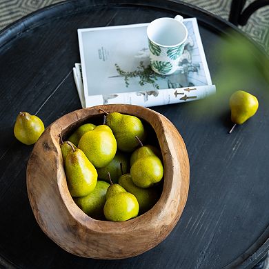 A&B Home Teak Deep Bowl Table Decor