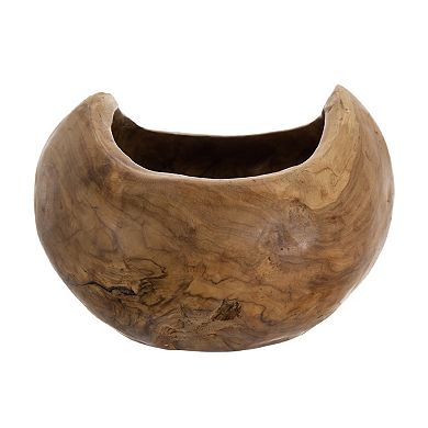 A&B Home Teak Deep Bowl Table Decor