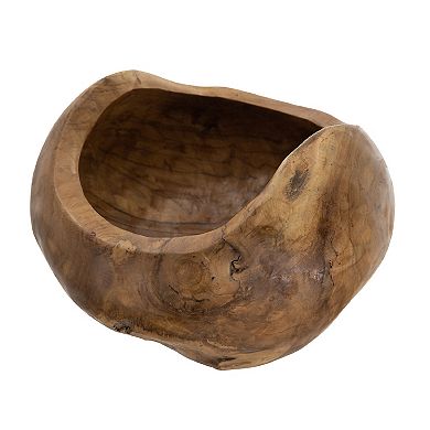 A&B Home Teak Deep Bowl Table Decor