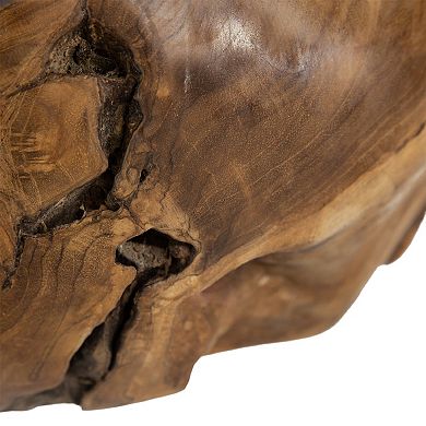 A&B Home Teak Deep Bowl Table Decor