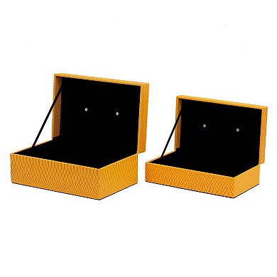 A&B Home Orinoco Faux Leather Decorative Box Table Decor 2-piece Set