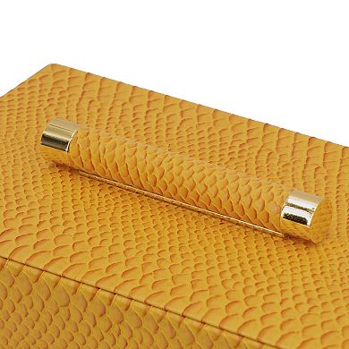 A&B Home Orinoco Faux Leather Decorative Box Table Decor 2-piece Set