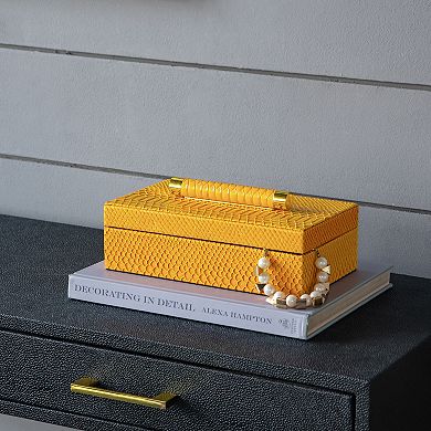 A&B Home Orinoco Faux Leather Decorative Box Table Decor 2-piece Set