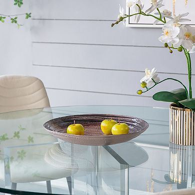 A&B Home Swirl Glass Charger Plate Table Decor