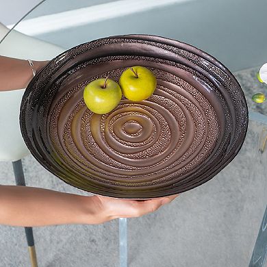 A&B Home Swirl Glass Charger Plate Table Decor