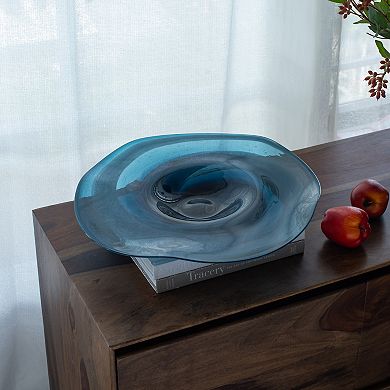 A&B Home Mayron Swirl Glass Plate Table Decor
