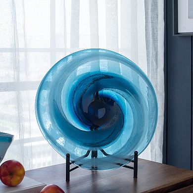 A&B Home Mayron Swirl Glass Plate Table Decor
