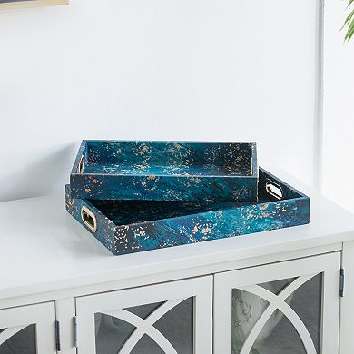 A&B Home Rectangular Decorative Trays 2-piece Set