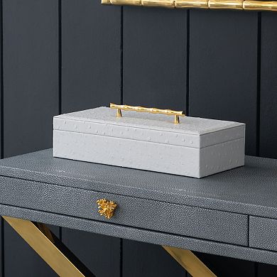 A&B Home Faux Leather Box Table Decor