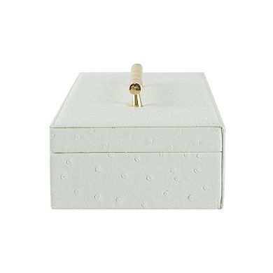 A&B Home Faux Leather Box Table Decor
