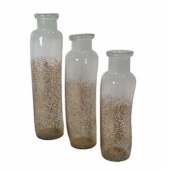 A&B Home Mitchell Glass Bottles Floor Decor 3 pc Set