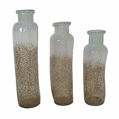 A&B Home Mitchell Glass Bottles Floor Decor 3-piece Set