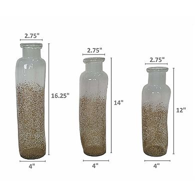 A&B Home Mitchell Glass Bottles Floor Decor 3-piece Set