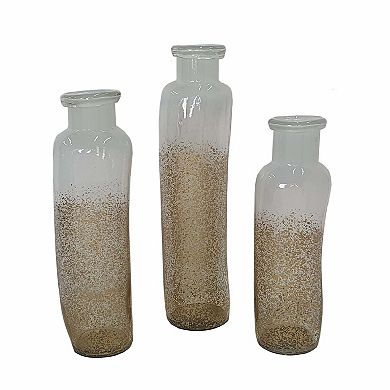 A&B Home Mitchell Glass Bottles Floor Decor 3-piece Set