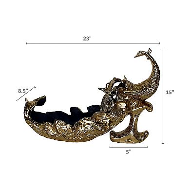 A&B Home Decorative Peacock Statue Floor Decor