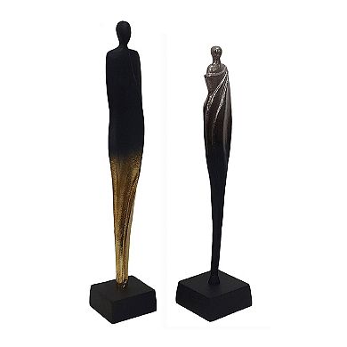 A&B Home Aluminum Human Statuaries Floor Decor 2-piece Set