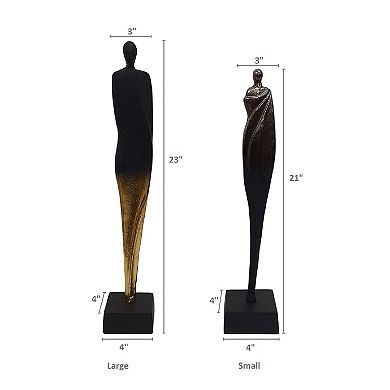 A&B Home Aluminum Human Statuaries Floor Decor 2-piece Set