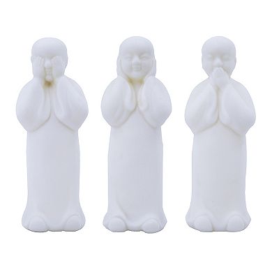 A&B Home Standing Monk Statues Table Decor 3-piece Set