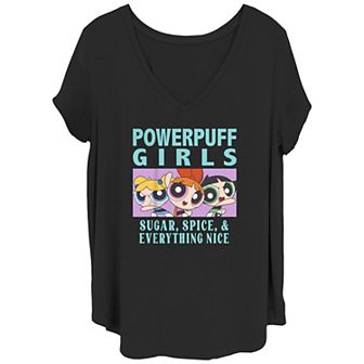 Juniors' Plus Size Powerpuff Girls Sugar Spice And Everything Nice Graphic Tee