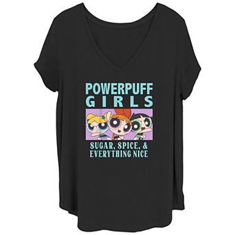 Juniors' Plus Size Powerpuff Girls Sugar Spice And Everything Nice Graphic Tee