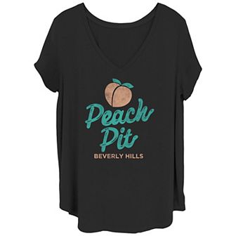 Juniors' Plus Size Beverly Hills Peach Pit Graphic Tee