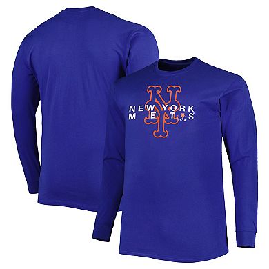 Men's Royal New York Mets Big & Tall Long Sleeve T-Shirt