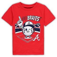 ATLANTA BRAVES KIDS YOUTH LARGE SIZE 14-16 EMBROIDERED GRAY T