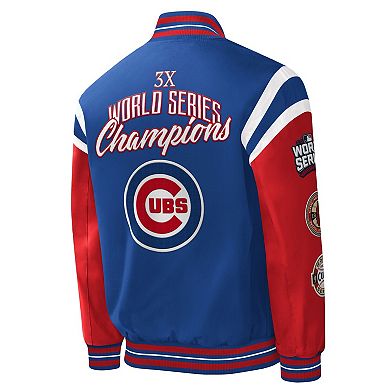 Men's G-III Sports by Carl Banks Royal Chicago Cubs Title Holder Full-Snap Varsity Jacket