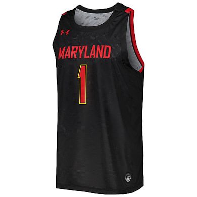 Men's Under Armour Black Maryland Terrapins Replica Basketball Jersey