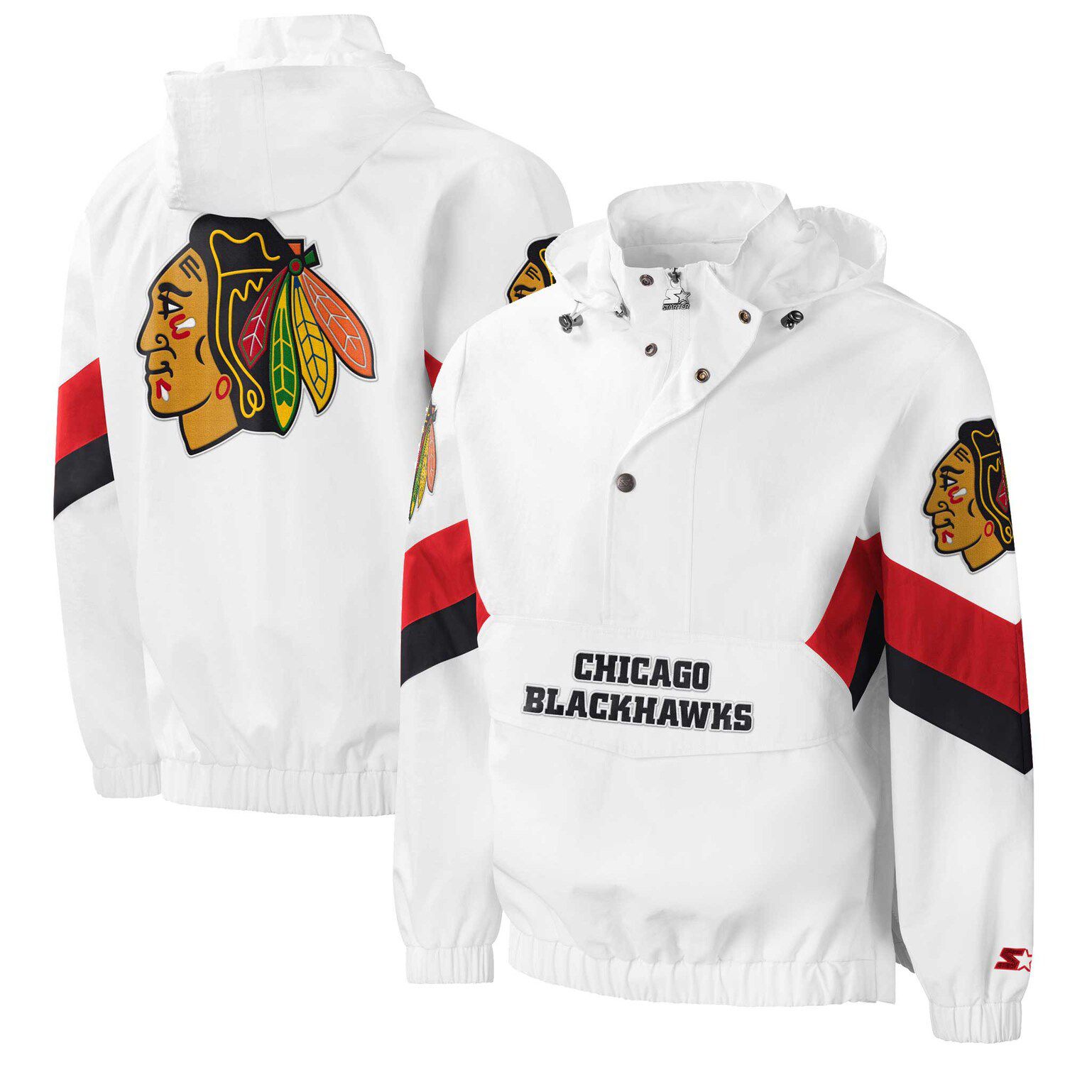 Fanatics Branded NHL Chicago Blackhawks Rink Authentic Pro Black Pullover Lightweight Hoodie, Men's, Medium