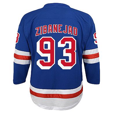 Youth Mika Zibanejad Blue New York Rangers Home Replica Player Jersey