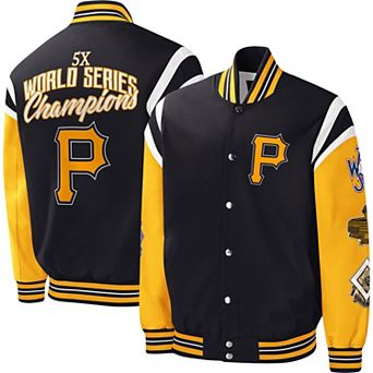 Men's G-III Sports by Carl Banks Black Pittsburgh Pirates Title Holder Full-Snap Varsity Jacket