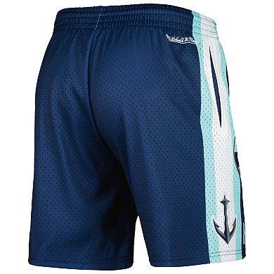 Men's Mitchell & Ness Deep Sea Blue Seattle Kraken City Collection Mesh Shorts
