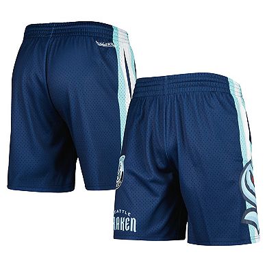 Men's Mitchell & Ness Deep Sea Blue Seattle Kraken City Collection Mesh Shorts