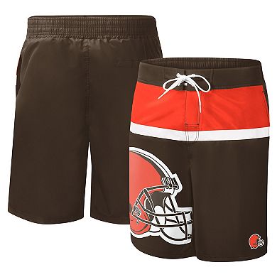 Men's G-III Sports by Carl Banks Brown Cleveland Browns Sea Wind Swim Trunks