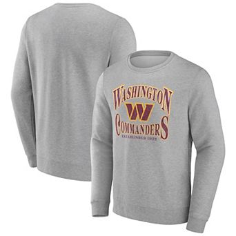 Men's Fanatics Branded Heather Gray Washington Commanders Playability Pullover Sweatshirt