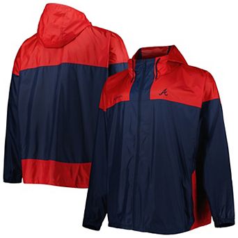 Men's Columbia Navy Atlanta Braves Flash Forward Challenger Omni-Shade Full-Zip Windbreaker