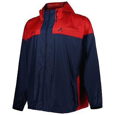 Men's Columbia Navy Atlanta Braves Flash Forward Challenger Omni-Shade Full-Zip Windbreaker