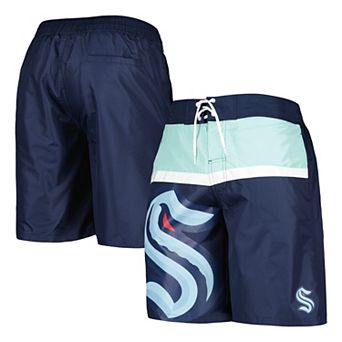 Men's Starter Deep Sea Blue Seattle Kraken Sea Wind Swim Trunks