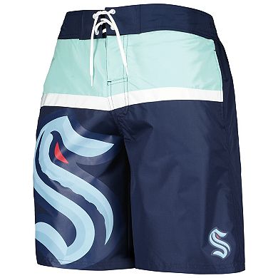 Men's Starter Deep Sea Blue Seattle Kraken Sea Wind Swim Trunks